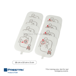 Adult and child AED UltraTrainer replacement pads for CPR training with reusable design