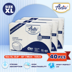 Activ REGULAR adult diapers institutional pack with 40pcs XL size absorbent protection for daily incontinence care