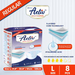 Activ REGULAR adult diapers 10pcs L size absorbent protection for daily incontinence care