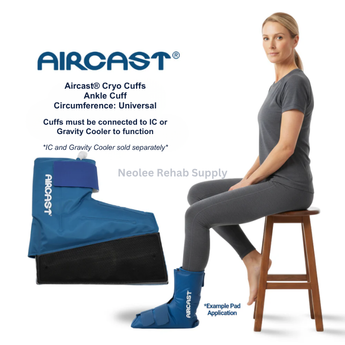 Aircast foot cryo cuff designed for cold therapy and compression support to reduce swelling, pain, and inflammation in the foot and ankle.