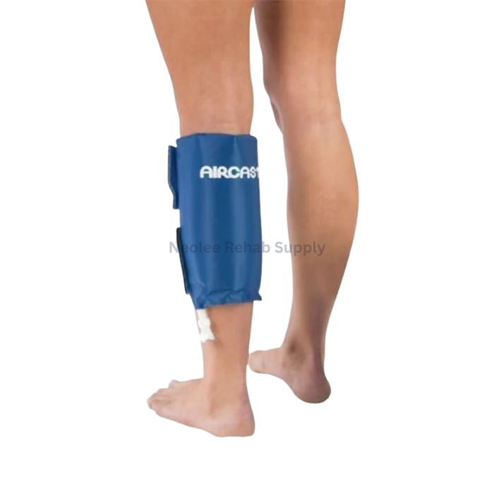 Aircast calf cryo cuff wrap designed for cold compression therapy to reduce swelling, soreness, and lower leg inflammation.