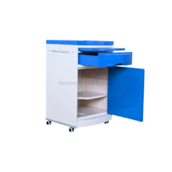 Plastic hospital bedside cabinet with multiple storage and wheels