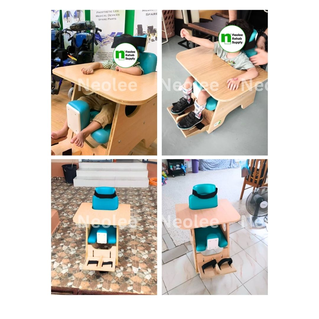 Real-life examples of children using the JOYRIDE CP child chair frame for sitting support, therapy, learning, and everyday activities.