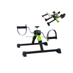 Compact manual pedal exerciser with adjustable foot straps and sturdy frame designed for arm and leg rehabilitation exercises at home or office.