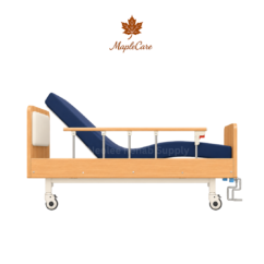 MapleCare 2-function manual homecare bed with adjustable backrest, side rails, for patient comfort and care