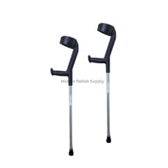 Erganomic adjustable elbow crutches with flexible and adjustable forearm