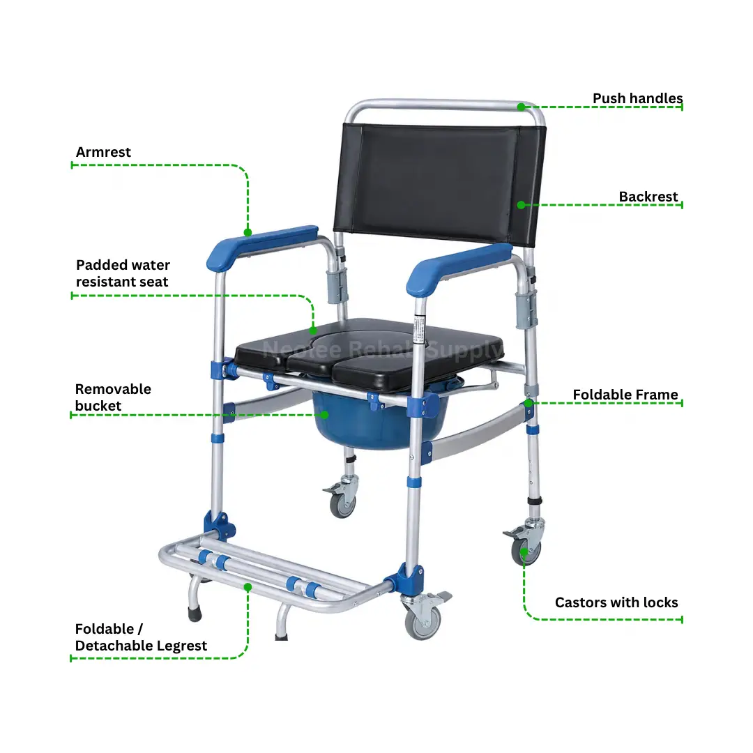 Shower Commode Aluminium Chair - Image 2