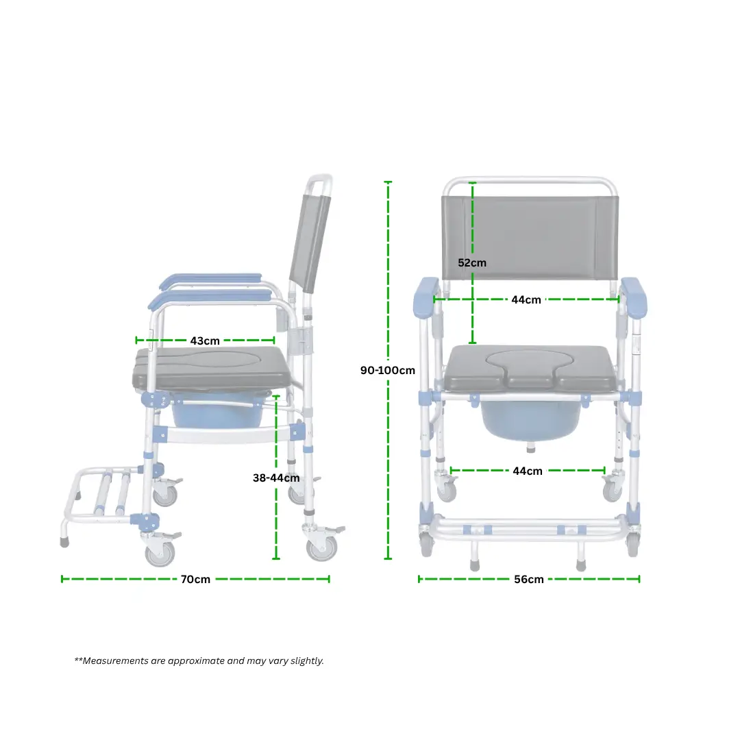 Shower Commode Aluminium Chair - Image 4
