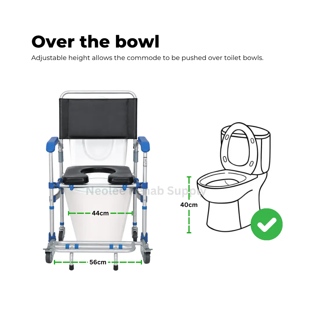 Shower Commode Aluminium Chair - Image 3